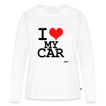 car - Frauen Premium Bio Langarmshirt - Weiß - Vorne - Julia (174cm)