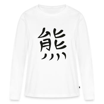 Kanji - Ours - T-shirt manches longues Premium bio Femme - blanc - Devant - Julia (174cm)