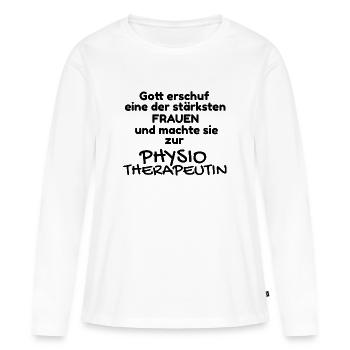 Gott erschuf stärkste Frauen Physiotherapeutin - Frauen Premium Bio Langarmshirt - Weiß - Vorne - Julia (174cm)