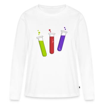 Tubes à essai pour chimistes - T-shirt manches longues Premium bio Femme - blanc - Devant - Julia (174cm)