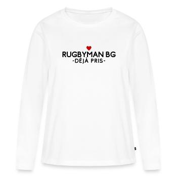 Rugbyman bg déjà pris. cœur - T-shirt manches longues Premium bio Femme - blanc - Devant - Julia (174cm)