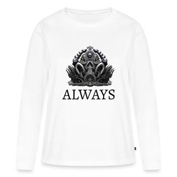 "ALWAYS" Queen Elizabeth - T-shirt manches longues Premium bio Femme - blanc - Devant - Julia (174cm)