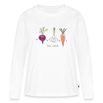 Veggie Lover - Frauen Premium Bio Langarmshirt - Weiß - Vorne - Julia (174cm)