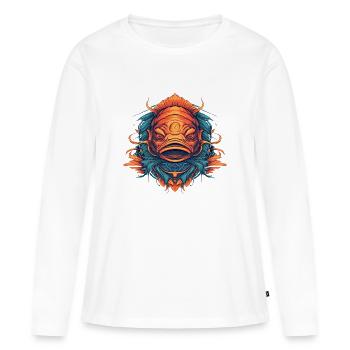 Fischkopf - Frauen Premium Bio Langarmshirt - Weiß - Vorne - Julia (174cm)