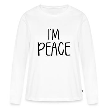 I'm Peace Partner Look - T-shirt manches longues Premium bio Femme - blanc - Devant - Julia (174cm)