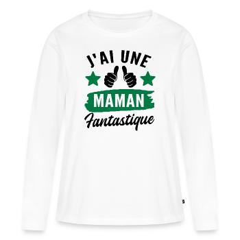 j ai une maman fantastique - T-shirt manches longues Premium bio Femme - blanc - Devant - Julia (174cm)