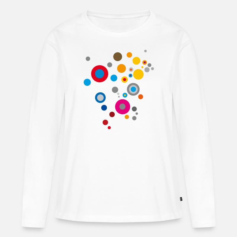 Punkte Muster - Frauen Premium Bio Langarmshirt - Weiß