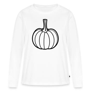 citrouille - T-shirt manches longues Premium bio Femme - blanc - Devant - Julia (174cm)