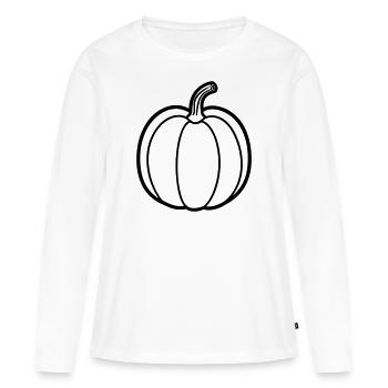 citrouille - T-shirt manches longues Premium bio Femme - blanc - Devant - Julia (174cm)