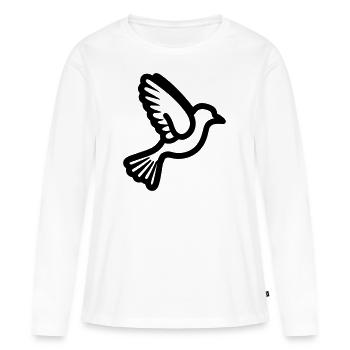 Taube - Frauen Premium Bio Langarmshirt - Weiß - Vorne - Julia (174cm)