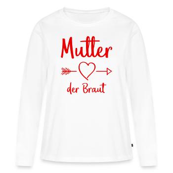 Mère de la mariée - T-shirt manches longues Premium bio Femme - blanc - Devant - Julia (174cm)