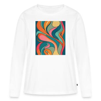 Abstract color composition - Women's Premium Organic Long Sleeve Shirt - white - Front - Julia (174cm)
