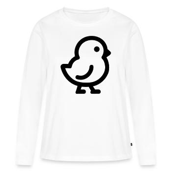 poussin - T-shirt manches longues Premium bio Femme - blanc - Devant - Julia (174cm)