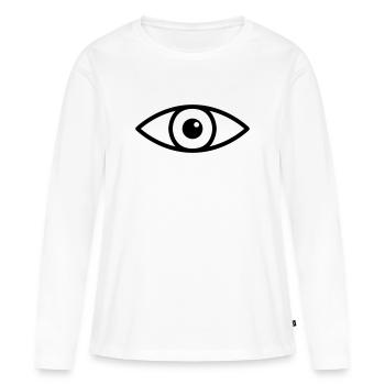 Oeil - T-shirt manches longues Premium bio Femme - blanc - Devant - Julia (174cm)