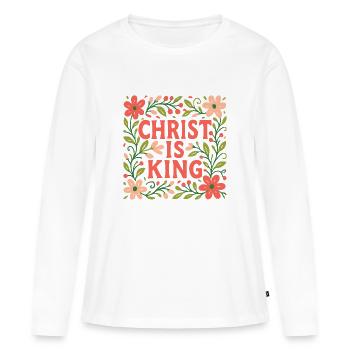 Jesus Ist König Christliche Glaubensfrau - Frauen Premium Bio Langarmshirt - Weiß - Vorne - Julia (174cm)