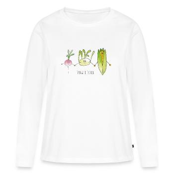 Veggie Lover 2 - Frauen Premium Bio Langarmshirt - Weiß - Vorne - Julia (174cm)