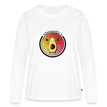 Avocardio - avocat du sport cadeau végétalien cardio - T-shirt manches longues Premium bio Femme - blanc - Devant - Julia (174cm)