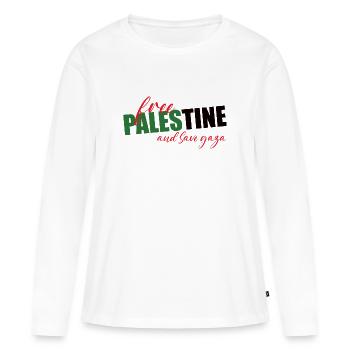 Free Palestine - Frauen Premium Bio Langarmshirt - Weiß - Vorne - Julia (174cm)