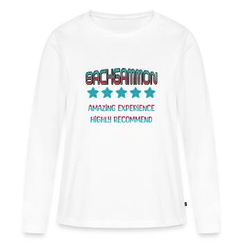 Backgammon Erstaunliche Erfahrung Sehr zu empfehlen - Frauen Premium Bio Langarmshirt - Weiß - Vorne - Julia (174cm)