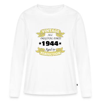 Vintage 1944 80 Years Aged to Perfection - Women's Premium Organic Long Sleeve Shirt - white - Front - Julia (174cm)