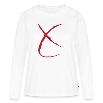 X network - Women's Premium Organic Long Sleeve Shirt - white - Front - Julia (174cm)