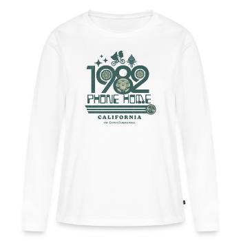 E.T. L'Extra-Terrestre Phone Home California - T-shirt manches longues Premium bio Femme - blanc - Devant - Julia (174cm)