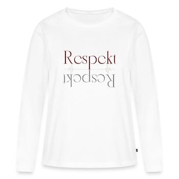 respekt - Frauen Premium Bio Langarmshirt - Weiß - Vorne - Julia (174cm)