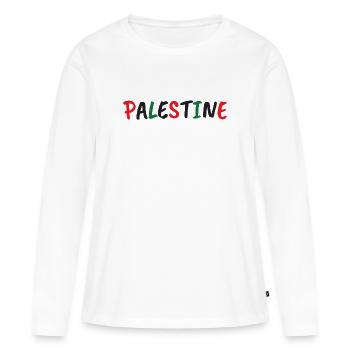 Free Palestine - Frauen Premium Bio Langarmshirt - Weiß - Vorne - Julia (174cm)