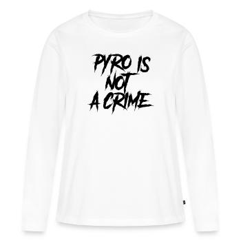 Pyro ist kein Verbrechen - Frauen Premium Bio Langarmshirt - Weiß - Vorne - Julia (174cm)