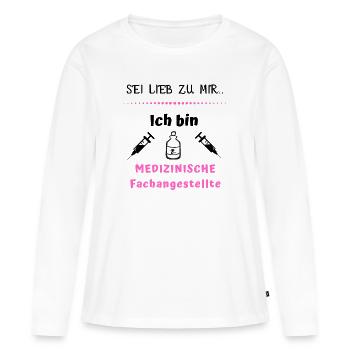 Medizinische Fachangestellte | Arzthelferin MFA - Frauen Premium Bio Langarmshirt - Weiß - Vorne - Julia (174cm)