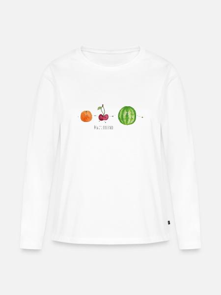 Fruit Friend - Frauen Premium Bio Langarmshirt - Weiß
