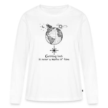 VOYAGE tour du monde voyage - T-shirt manches longues Premium bio Femme - blanc - Devant - Julia (174cm)