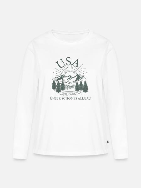 Unser schoenes Allgaeu USA - Frauen Premium Bio Langarmshirt - Weiß