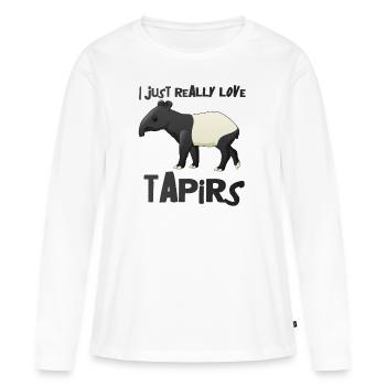 tapir - T-shirt manches longues Premium bio Femme - blanc - Devant - Julia (174cm)