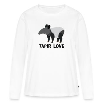 tapir - T-shirt manches longues Premium bio Femme - blanc - Devant - Julia (174cm)