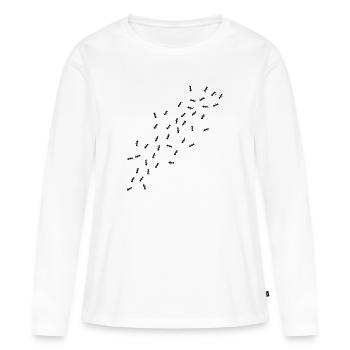fourmi - T-shirt manches longues Premium bio Femme - blanc - Devant - Julia (174cm)
