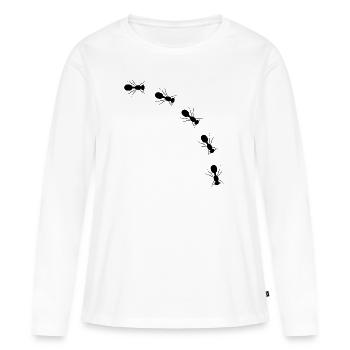 Fourmi - T-shirt manches longues Premium bio Femme - blanc - Devant - Julia (174cm)
