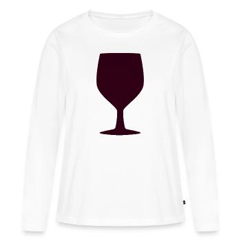 Wein - Frauen Premium Bio Langarmshirt - Weiß - Vorne - Julia (174cm)