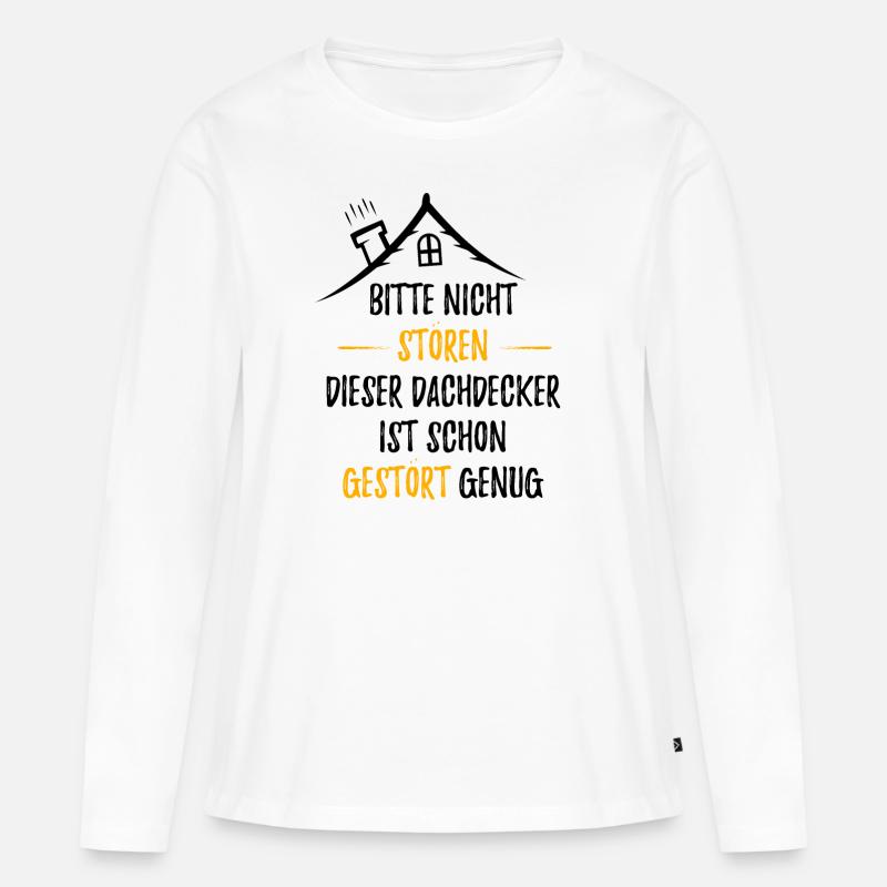DACHDECKER - Frauen Premium Bio Langarmshirt - Weiß
