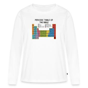 Bible & Cadeaux chrétiens Verse biblique Jésus - T-shirt manches longues Premium bio Femme - blanc - Devant - Julia (174cm)