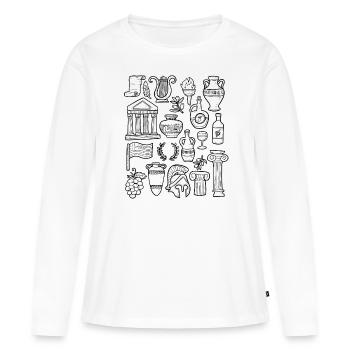 Grèce - T-shirt manches longues Premium bio Femme - blanc - Devant - Julia (174cm)