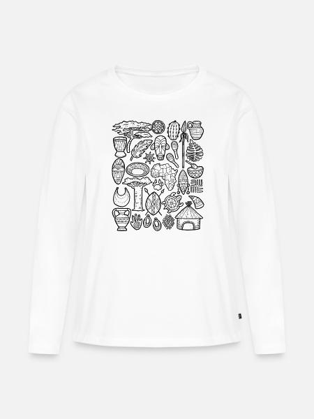 Afrika - Frauen Premium Bio Langarmshirt - Weiß