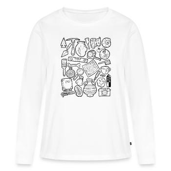 Archéologie - T-shirt manches longues Premium bio Femme - blanc - Devant - Julia (174cm)