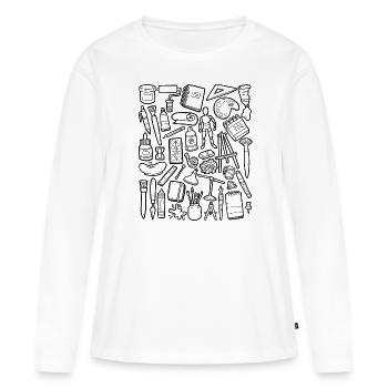 Art et créativité - T-shirt manches longues Premium bio Femme - blanc - Devant - Julia (174cm)