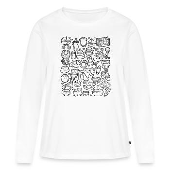 Bébé - T-shirt manches longues Premium bio Femme - blanc - Devant - Julia (174cm)