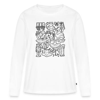 Ballett Doodle - Frauen Premium Bio Langarmshirt - Weiß - Vorne - Julia (174cm)