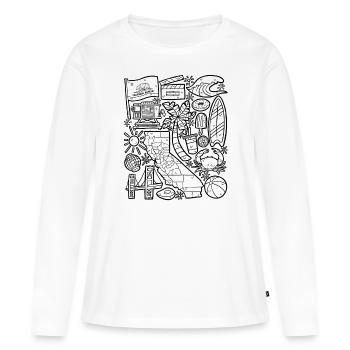 Californie - T-shirt manches longues Premium bio Femme - blanc - Devant - Julia (174cm)