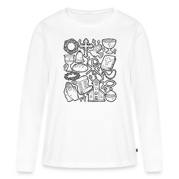 Christentum - Frauen Premium Bio Langarmshirt - Weiß - Vorne - Julia (174cm)