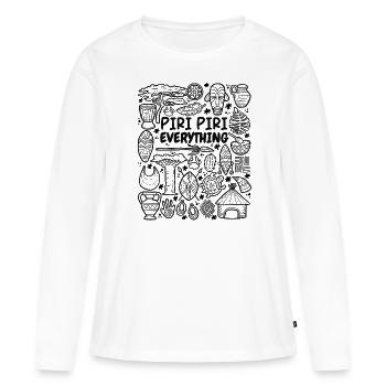 Piri Piri Everything – Épices d’Afrique - T-shirt manches longues Premium bio Femme - blanc - Devant - Julia (174cm)