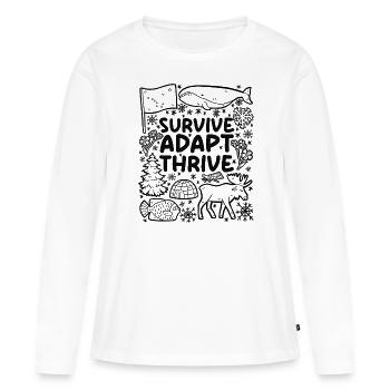 Survivre. Adapter. Prospérer. – de l’Alaska - T-shirt manches longues Premium bio Femme - blanc - Devant - Julia (174cm)
